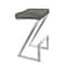 Armen Living Atlantis 26" Counter Height Backless Gray Faux Leather and Brushed Stainless Steel Bar Stool LCAT26BAGR - alternate 1